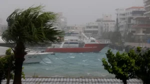 Typhoon Bavi brings heavy rain and strong winds as it makes landfall in eastern China.