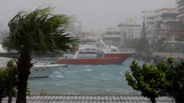 Typhoon Bavi brings heavy rain and strong winds as it makes landfall in eastern China.