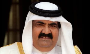 Former Qatar Emir Sheikh Hamad bin Khalifa Al Thani during an official public appearance.