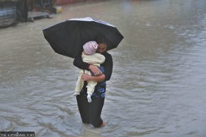 Flooded streets in Lahore Pakistan during the relentless monsoon rains of 2026 as NDMA issues flood warnings across Punjab and KP.