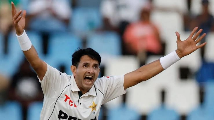 Mohammad Abbas bowling for Pakistan against England at Lord’s