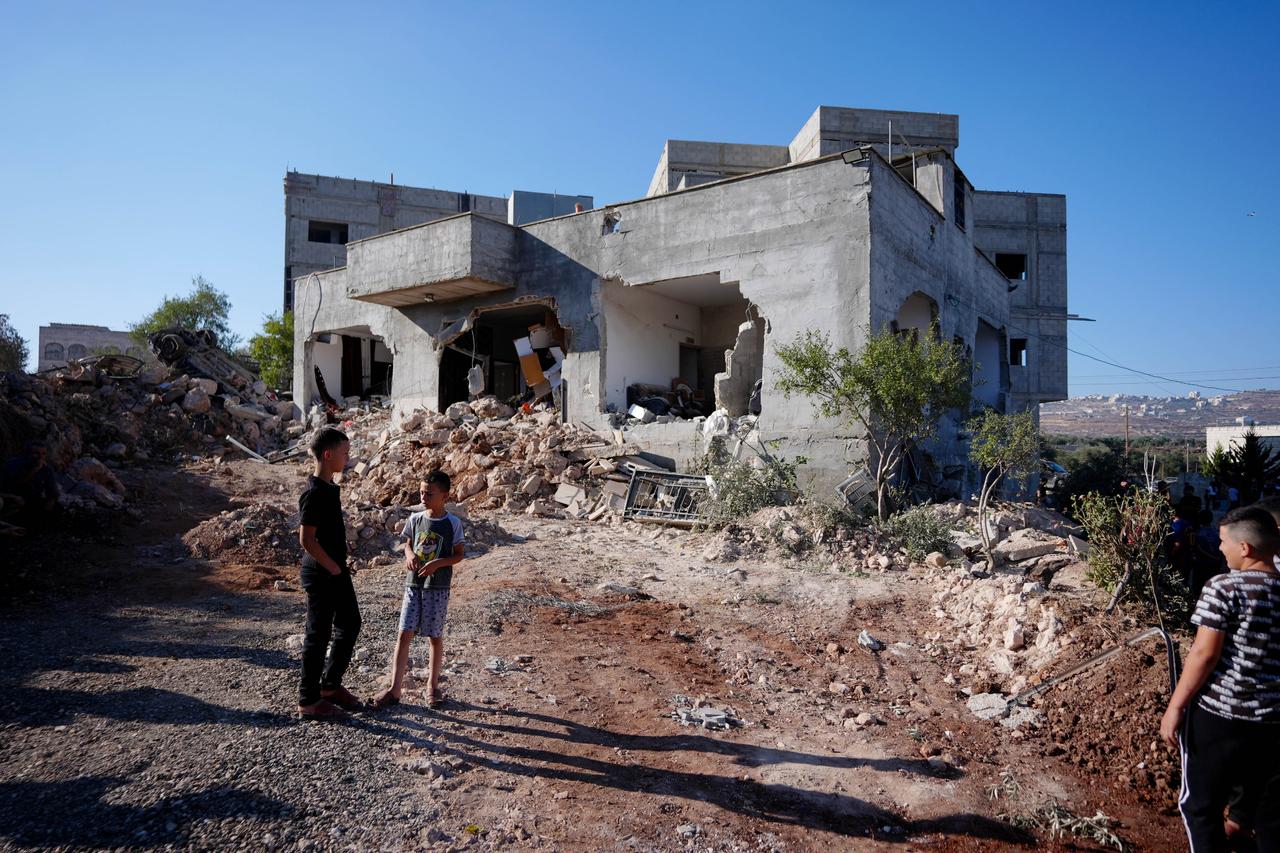 Israeli settlement housing on a hillside overlooking the occupied West Bank
