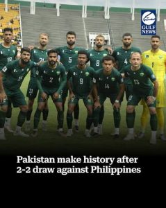 Pakistan players celebrate during their comeback draw against the Philippines at the FIFA ASEAN Cup