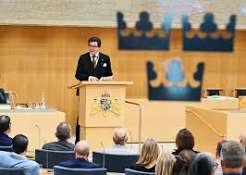 Sweden's parliament speaker Andreas Norlen meets party leaders during government formation talks in Stockholm
